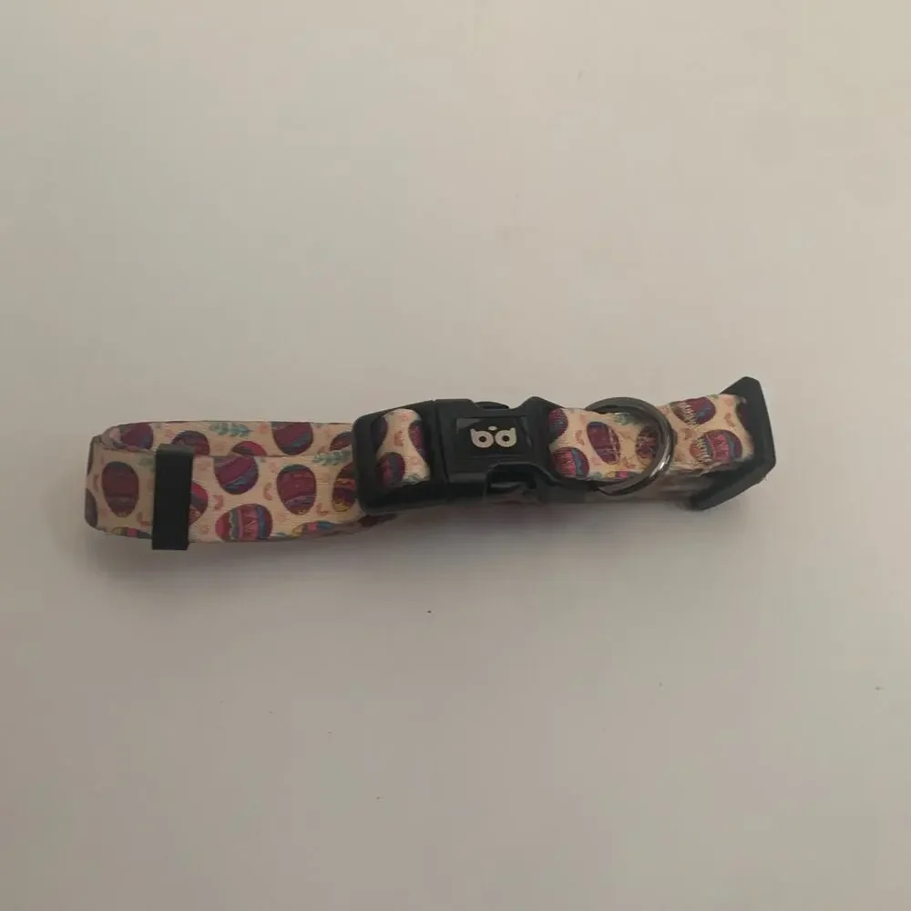 Adjustable Soft Easter Egg Dog Puppy Collar All Over Easter Eggs Size M New